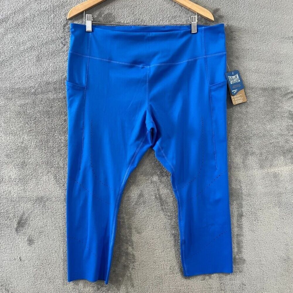 Brooks Womens Method 7/8 Tight Leggings Activewear Bluetiful Blue Sz 2XL